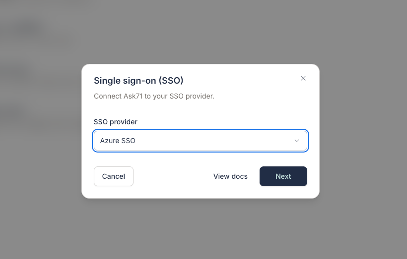 Select Microsoft SSO option