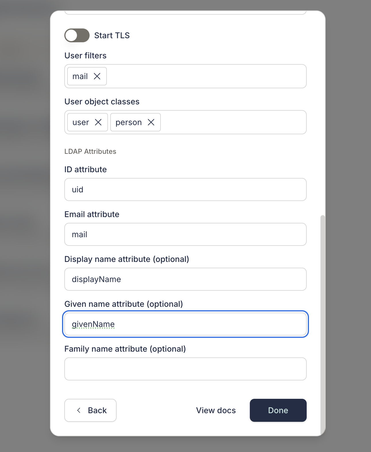 Select LDAP Attributes