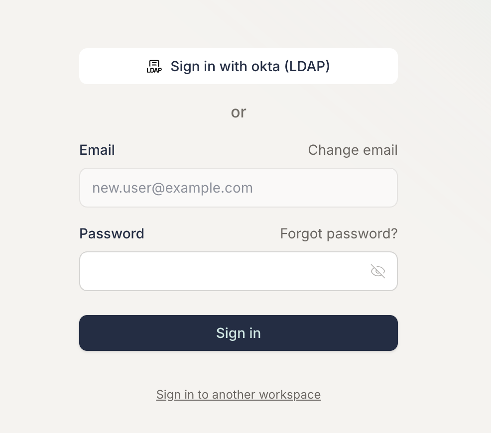 Select LDAP SignIn Option