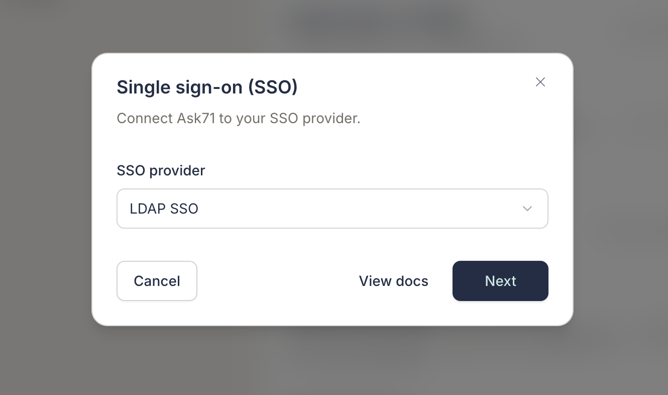 Select LDAP SSO option