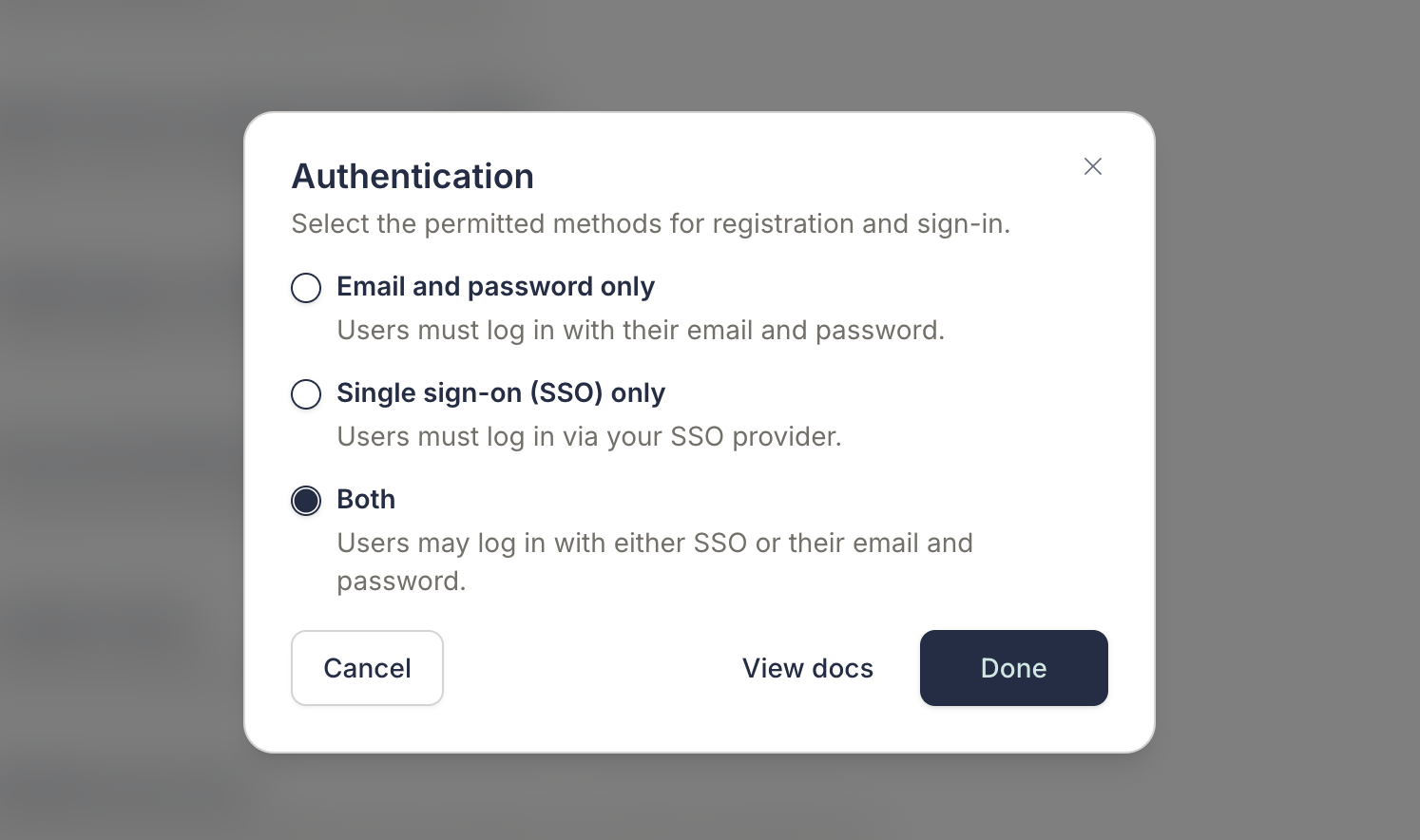 Enable SSO authentication
